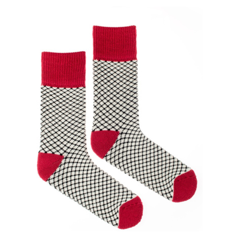 Vlnené ponožky Vlnáč Slnko červené Fusakle