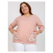 Dusty pink blouse plus size with patch and lettering