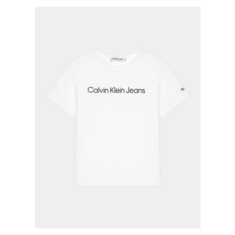 Calvin Klein Jeans Tričko IU0IU00599 M Biela Regular Fit