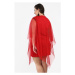 Elegantné šaty s našitým tylovým prekrytím, červené