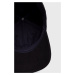 Bavlnená čiapka Emporio Armani tmavomodrá farba, s nášivkou
