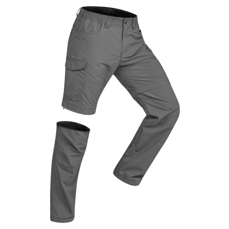 Pánske odopínateľné trekingové nohavice trek100 sivé