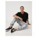 Koton Shawl Patterned Sweatpants Tie Waist Pocket Detailed