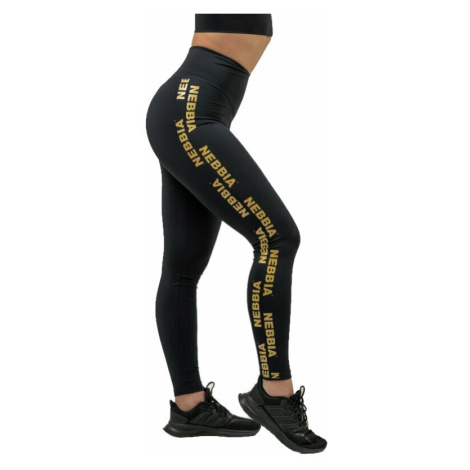 Nebbia Classic High Waist Leggings INTENSE Iconic Black/Gold Fitness nohavice