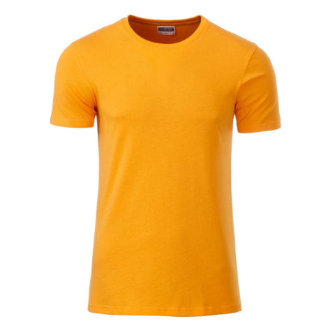 James & Nicholson Klasické pánske tričko z biobavlny 8008 - Zlato žltá