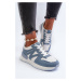 Women's denim sneakers made of eco leather, blue Kaimans