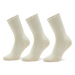 Globe Súprava 3 párov vysokých pánskych ponožiek Bleach Free Crew GB72139003 Béžová