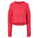 Women's wide oversize sweater in fiery red color