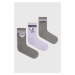 Ponožky HUGO 3-pak dámske, šedá farba