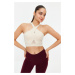 Trendyol Stone Supported/Shaping Tulle Detailed Knitted Sports Bra