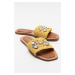 LuviShoes NORVE Women's Yellow Straw Stone Slippers