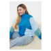 Trendyol Curve Blue Color Block Knitwear Sweater