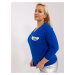 Plus size cobalt blue blouse with silver insert