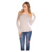 Sexy KouCla fine knit coldshoulder sweater white Einheitsgroesse