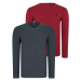 DOUBLE SET T8587 DEWBERRY V-NECK MEN'S SWEATSHIRT-BURGUNDY-ANTHRACITE