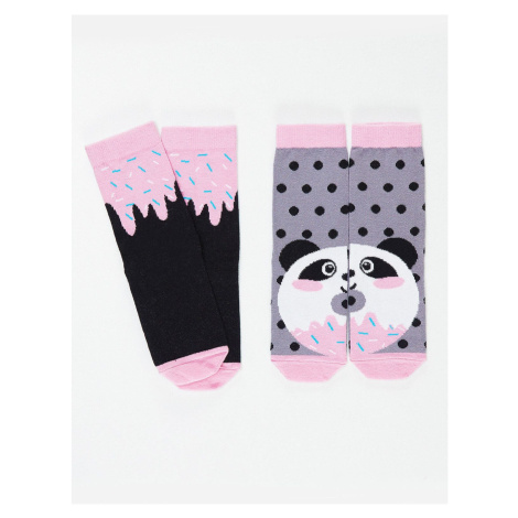 Denokids Panda & Crema Girl Socks Set of 2