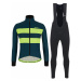 SANTINI Cyklistická zimná bunda a nohavice - COLORE BENGAL WINTER - modrá/čierna