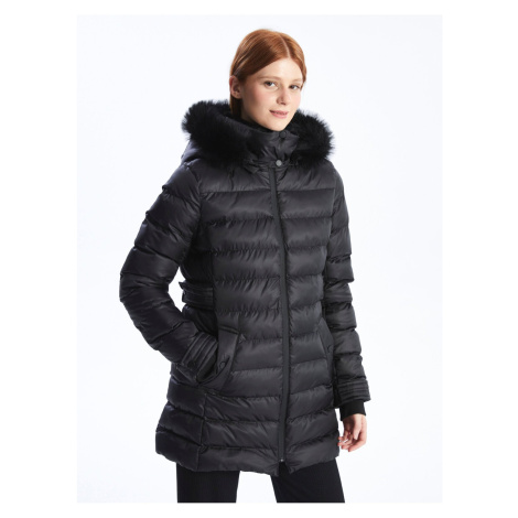 LC Waikiki Women's Hooded Plain Puffer Coat