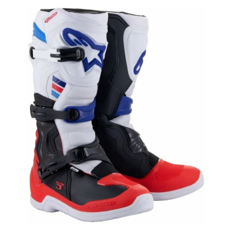 Alpinestars Tech 3 Boots White/Bright Red/Dark Blue Topánky