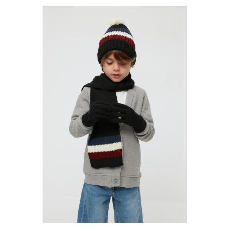 Trendyol Claret Red Color Block Boy Kid Scarf Beanie Glove Set