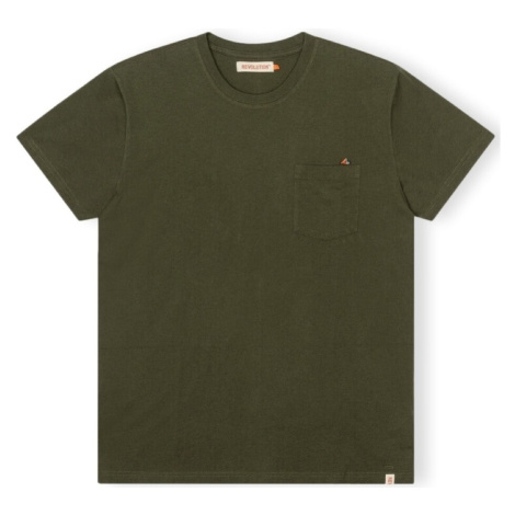 Revolution  T-Shirt Regular 1341 BOR - Army  Tričká a polokošele Zelená