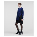 Šaty Karl Lagerfeld Pleated Fabric Mix Sweat Dress Modrá