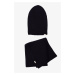 AC&Co / Altınyıldız Classics Men's Black Windproof Warm Knitwear Scarf-Beanie Set