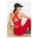 Trendyol Red Supported/Shaping Back Detailed Square Neck Sports Bra