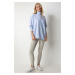 Happiness İstanbul Women's Sky Blue Turtleneck Oversize Knitwear Sweater