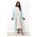 Trendyol Blue Color Block Long Woven Dressless One Piece Cap & Abaya & Abaya