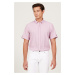 AC&Co / Altınyıldız Classics Men's Lilac Slim Fit Slim Fit Shirt with Hidden Buttons and Short S