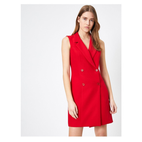 Koton Women Red Button Detail Dress