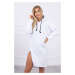 Dress with hood and slit on the side white