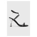 Kožené sandále Karl Lagerfeld PANACHE HI čierna farba, KL30829