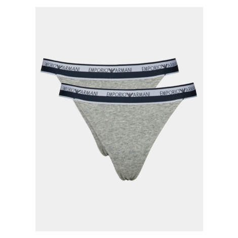 Emporio Armani Underwear Súprava 2 kusov stringových nohavičiek 164522 4R227 00948 Sivá