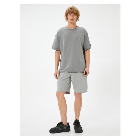 Koton Oversize Bermuda Washed Shorts with Lace Waist Pockets