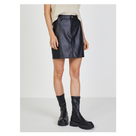 Black Women's Short Leatherette Skirt TALLY WEiJL - Women
