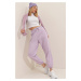 Trend Alaçatı Stili Women's Lilac Seasonal Elastic Leg Two Thread Sweatpants