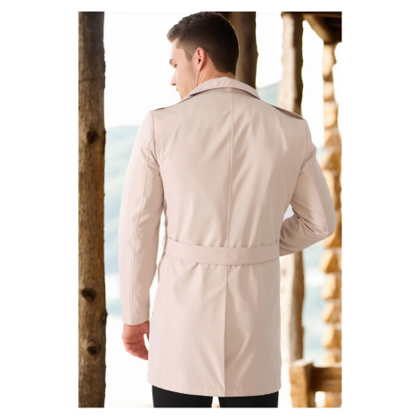 PLT8321 DEWBERRY MEN'S OVERCOAT-PLAIN BEIGE