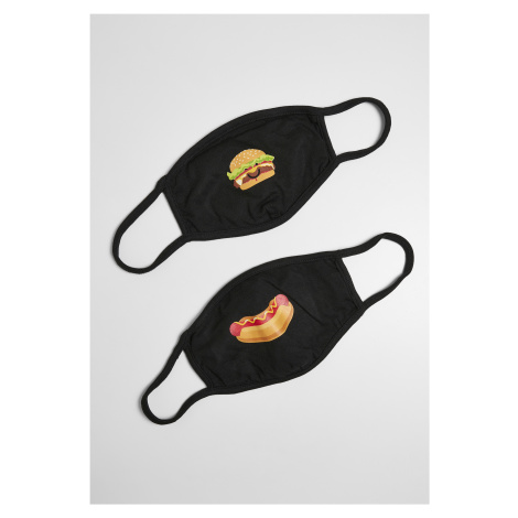 Burger and Hot Dog Face Mask 2 Pack Black mister tee