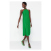 Trendyol Green Shift/obyčajné midi plisované šaty s nulovým rukávom