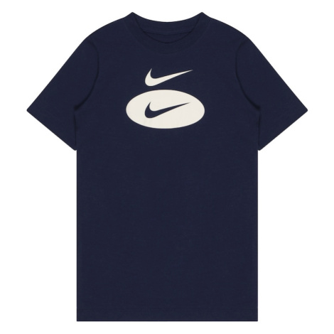 Nike Sportswear Tričko  tmavomodrá / biela