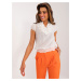 Ecru casual women's blouse with ruffles