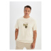 DEFACTO Relax Fit Crew Neck Printed Short Sleeve T-Shirt