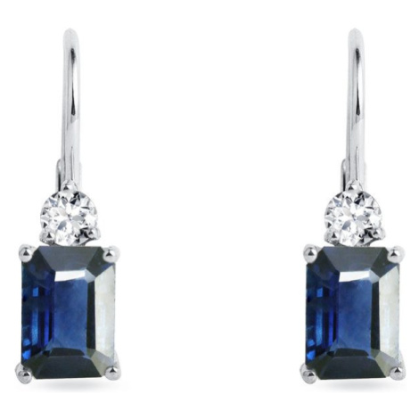 Zlaté náušnice so zafírmi a diamantmi KLENOTA