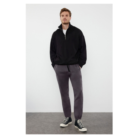 Trendyol Smoked Regular/Normal Cut Label Detailed Sweatpants