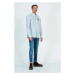 Košeľa La Martina Man Shirt L/S Micro Windowpane Modrá