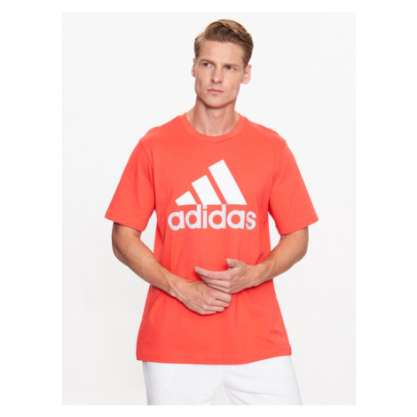Adidas Tričko Essentials Single Jersey Big Logo T-Shirt IC9358 Červená Regular Fit