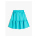 Koton Layered Midi Skirt with an Elastic Waist, Linen Blend.