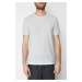 Trendyol Gray Melange Regular/Normal Cut Textured Basic T-Shirt